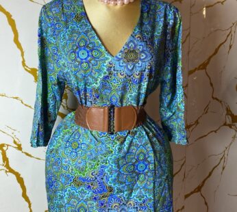 Robe légère bleue fleurie femme – Fluide et élégante
