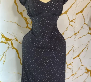 Robe noir et blanc satinée femme – Effet brillant chic