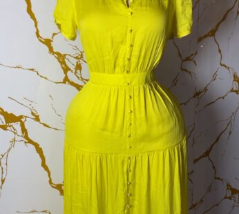 Magnifique robe longue jaune élégante – Chic et lumineuse