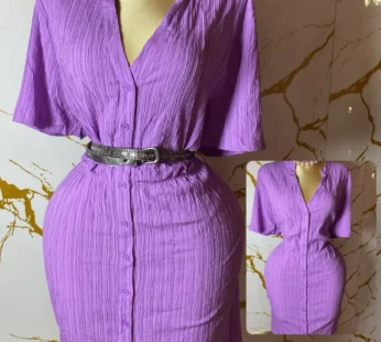 Robe violette élégante en tissu lourd – Chic et moderne femme