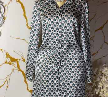 Magnifique robe longue à motifs verts – Élégante et naturelle