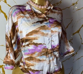 Magnifique chemisier coloré en satin – Chic et brillant